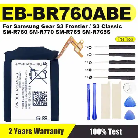 EB-BR760ABE 380mAh Watch Battery For Samsung Gear S3 Frontier / S3 Classic EB-BR760A SM-R760 SM-R770 SM-R765 SM-R765S+Free Tools