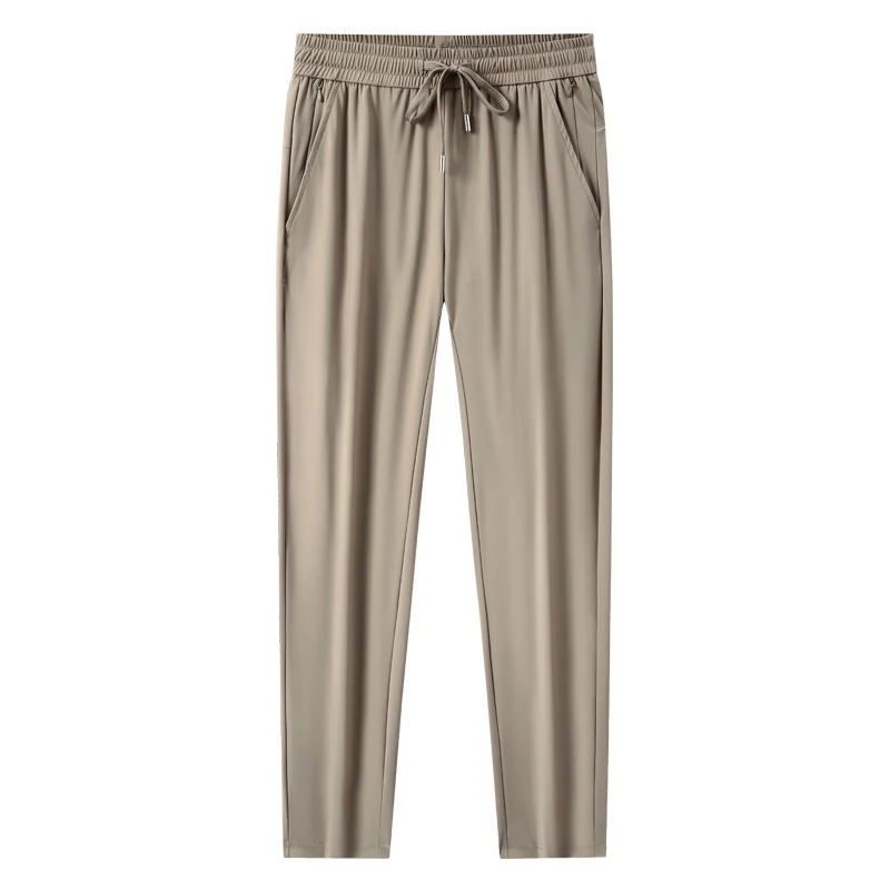 Ice Silk Men's Summer Pants Big Size 9xl 8xl Elastic Waist Straight Leg Trouser Male Quick Dry Plus Stretch 6xl 7xl Work Outdoor_voghion.com