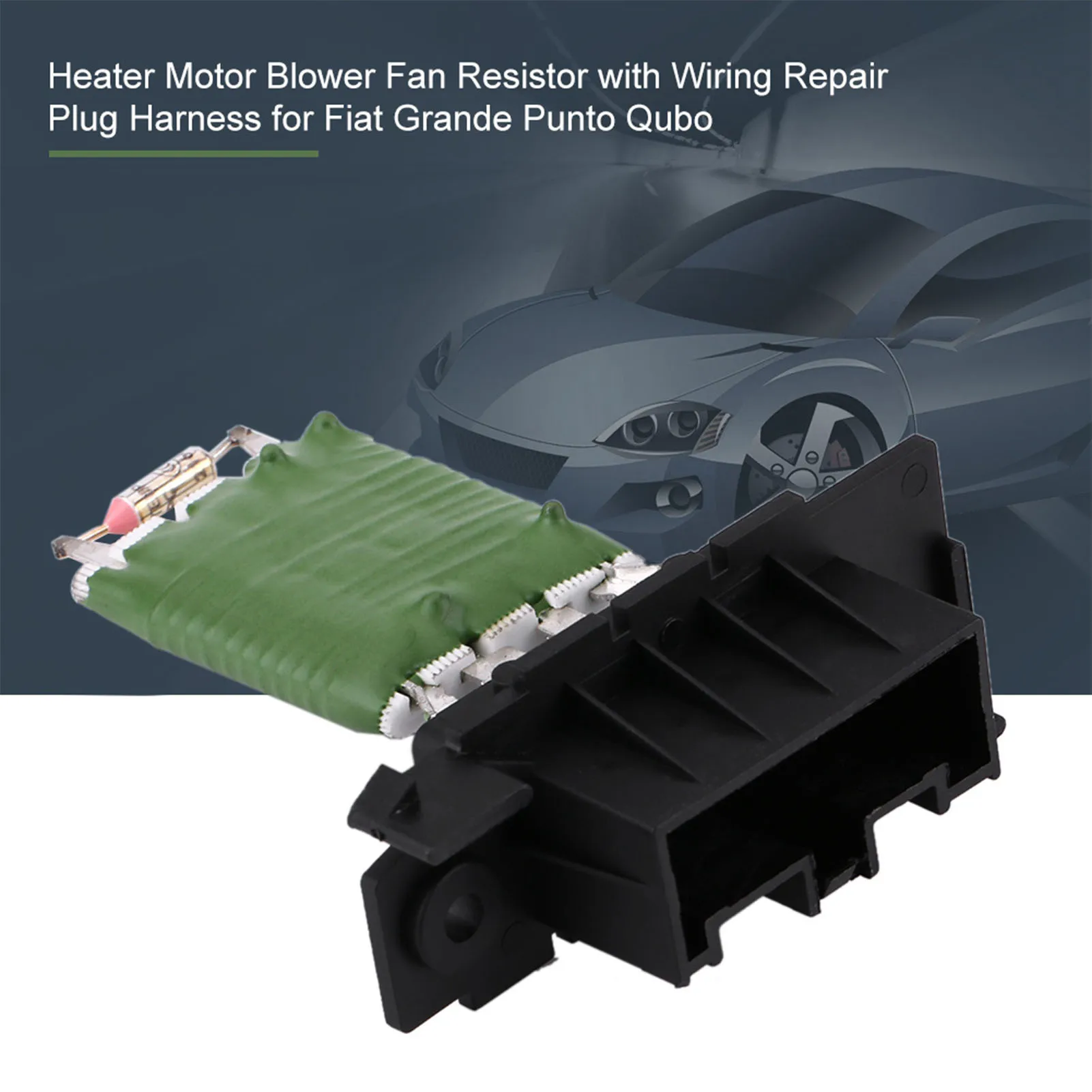 Heater Motor Blower Fan Resistor with Wiring Repair Plug Harness for Fiat Grande Punto Qubo