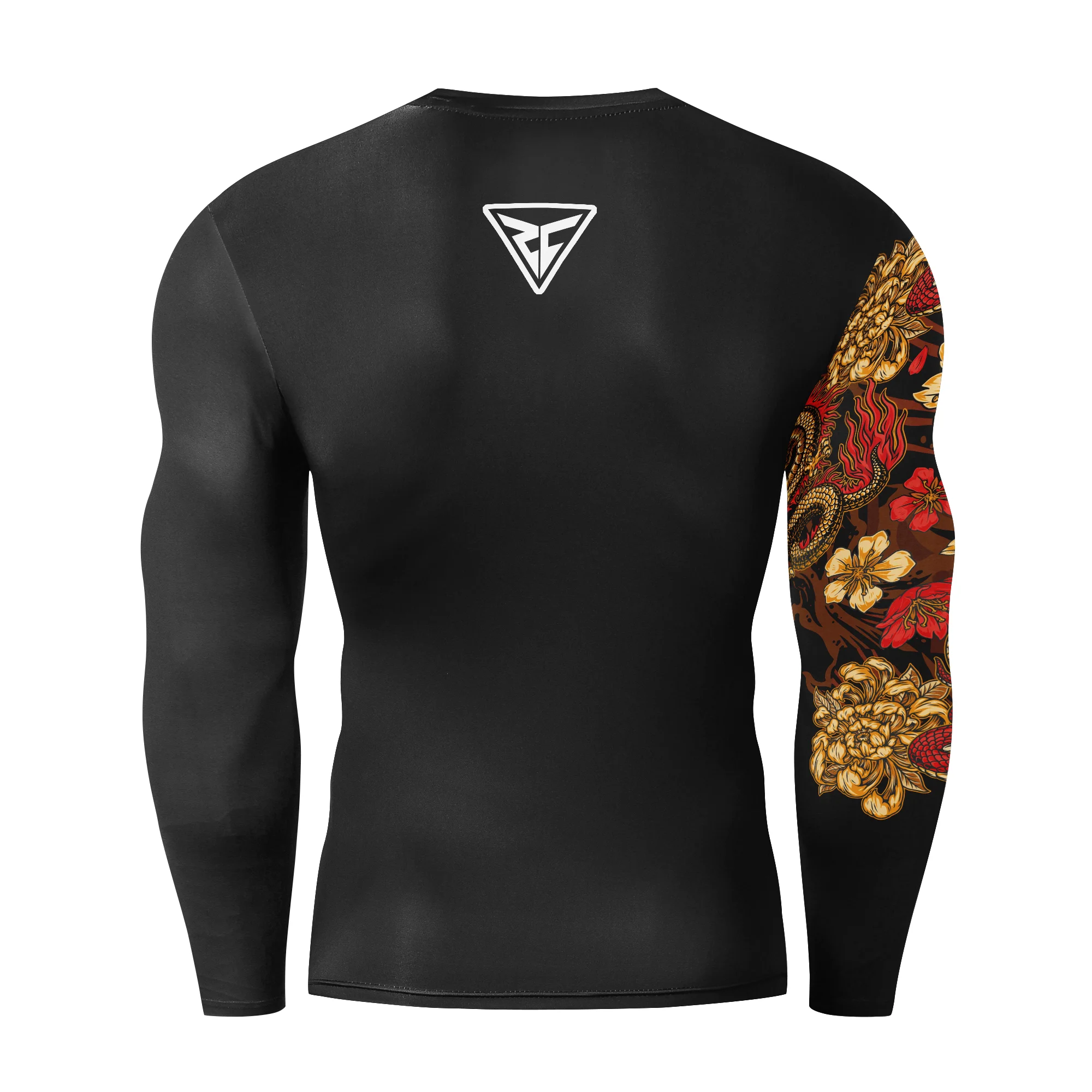 Men's T-Shirt 3D Printed Chinese Elements Dragon T-Shirt Gym Fitness Jogging Exercise Long Sleeve Fashion Casual Sports T-Shirt