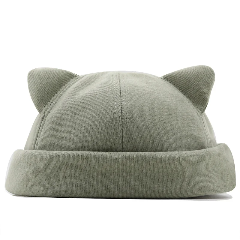 Winter ear Docker hat Sailor Cap for men women Brimless Hats Suede Thicken Hip Hop Beanie Skullcap Solid Color Girl Beanie Hat