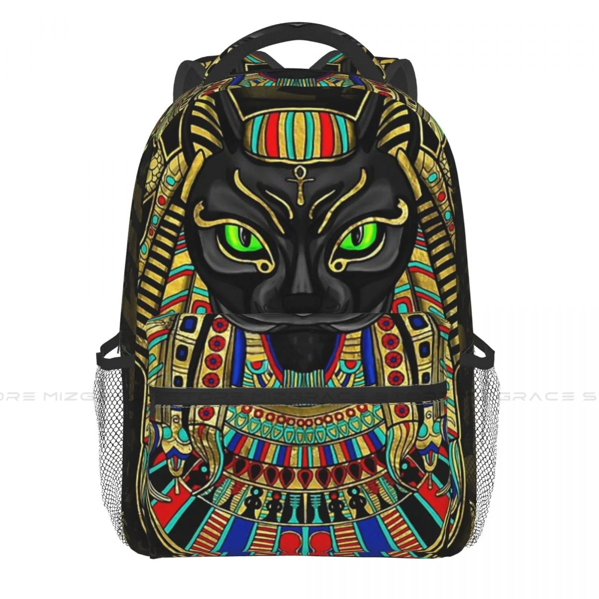 Back To School Bastet Egyptian Goddess Backpack School Boy Girl Cat Lover Art Travel Soft Rucksack Casual Laptop Bag