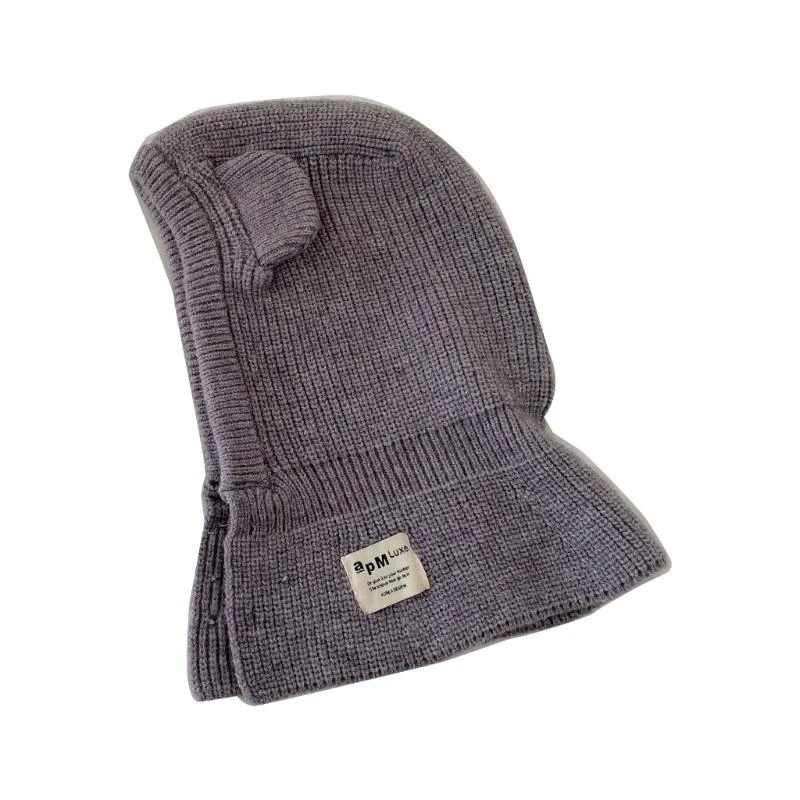090B Knitted Scarf Cap Comfortable Neckerchief Beanie Warm Bonnet Fashion Headgear