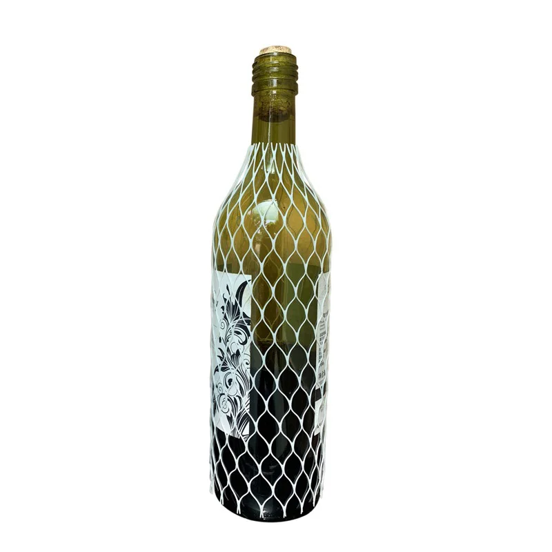 100pcs 21cm Red Wine Bottle Net Cover Thicken PE Champagne Water Liquid Glass Bottle Protective Mesh Bag Protection Sleeve