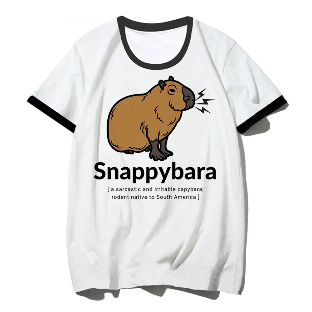 emo capybara t-shirts women streetwear Tee girl harajuku funny Japanese clothes