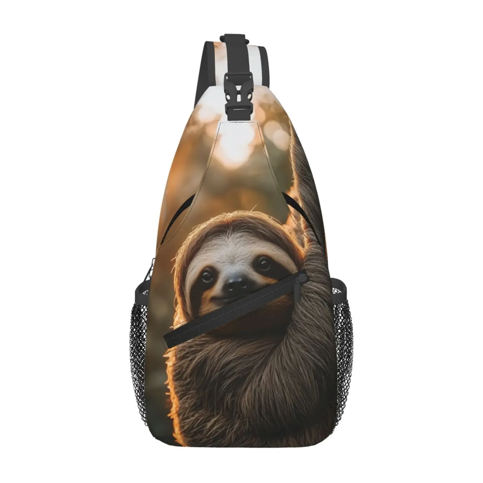 Sloth Printing Men Crossbody Bag Large Chest Bag,Travel Hiking Sports Running,Personalized Gifts for Birthday Hand Bags