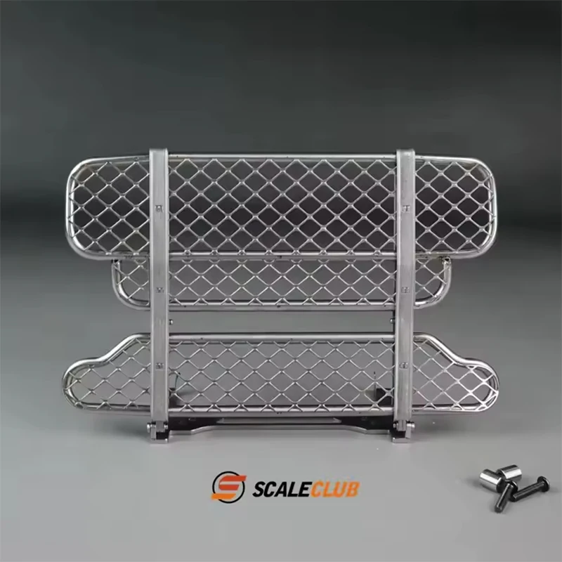 SCALECLUB Acero inoxidable para BENZ Animal Guard Tractor Bullpen para Tamiya Lesu para Benz Rc camión remolque volquete
