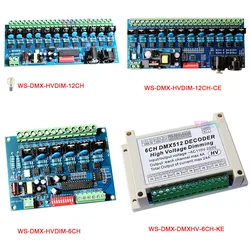 High Voltage DMX512 Decoder 110V 220V AC 6 CH 12 CH Channels DMX RGB RGBW Controller For LED Light,Strip,Lamp,Lights tape