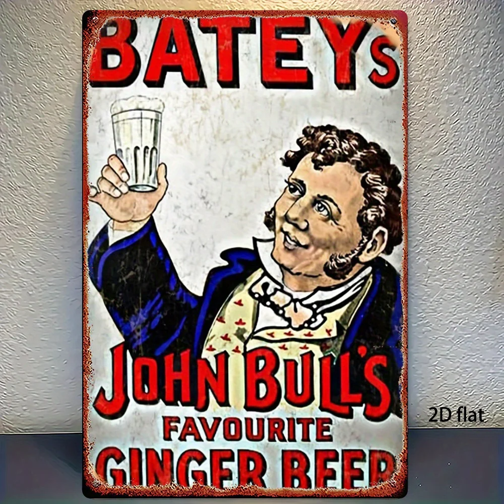 Vintage-Style Ginger Beer Ad Metal Sign -  Iron Wall Art Featuring 