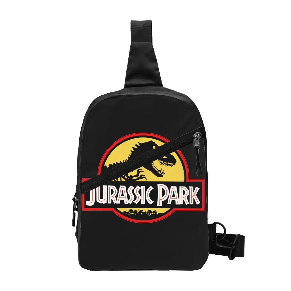 

Jurassic Parks Dinosaur Print Crossbody Sling Backpack Men Custom Shoulder Chest Bag for Travel Hiking Daypack