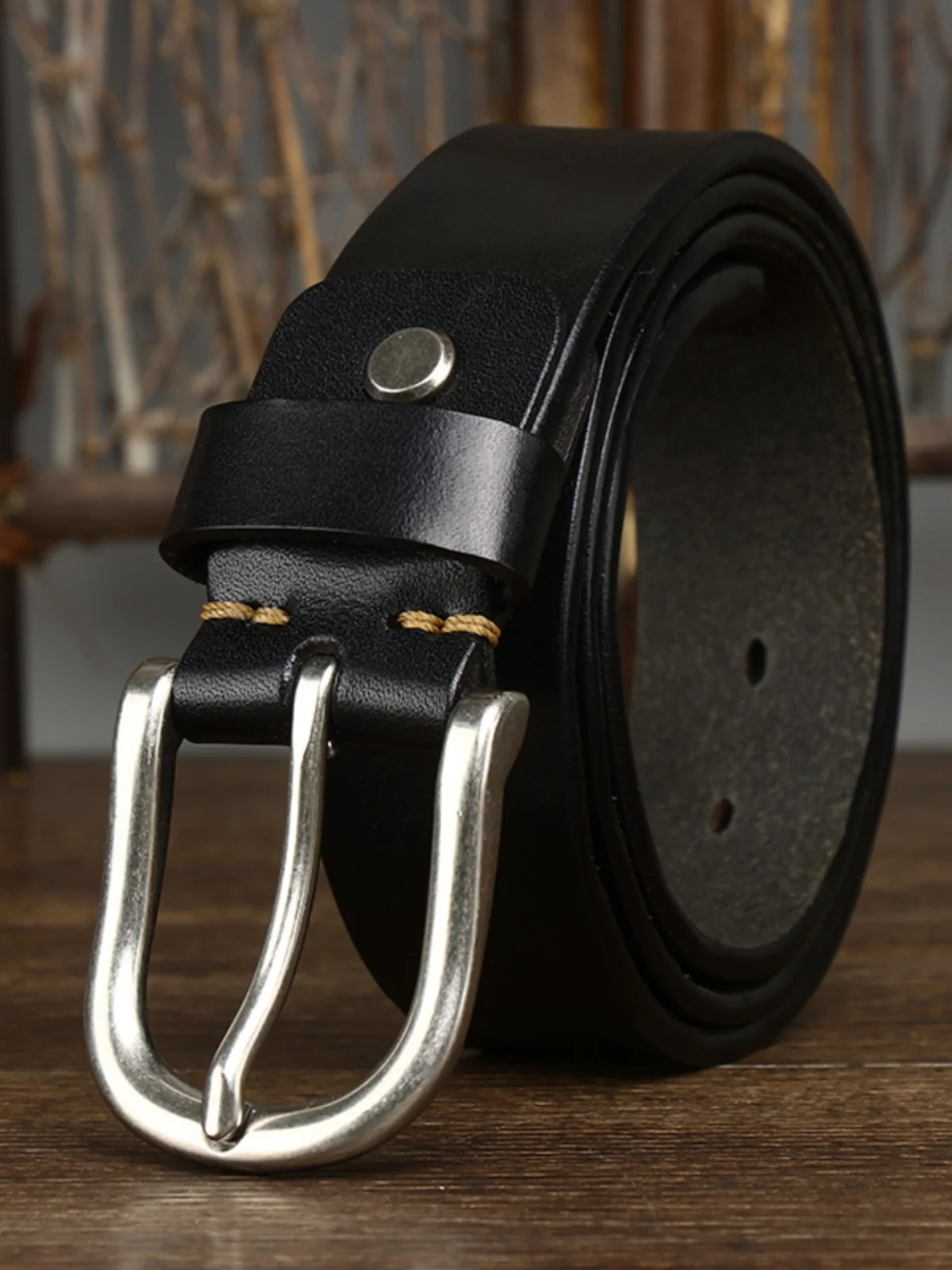 leather-belt-men's-casual-jeans-buckle-folded-worn-out-top-layer-cowhide-alloy-buckle-waist-belt-for-youth-and-middle-age