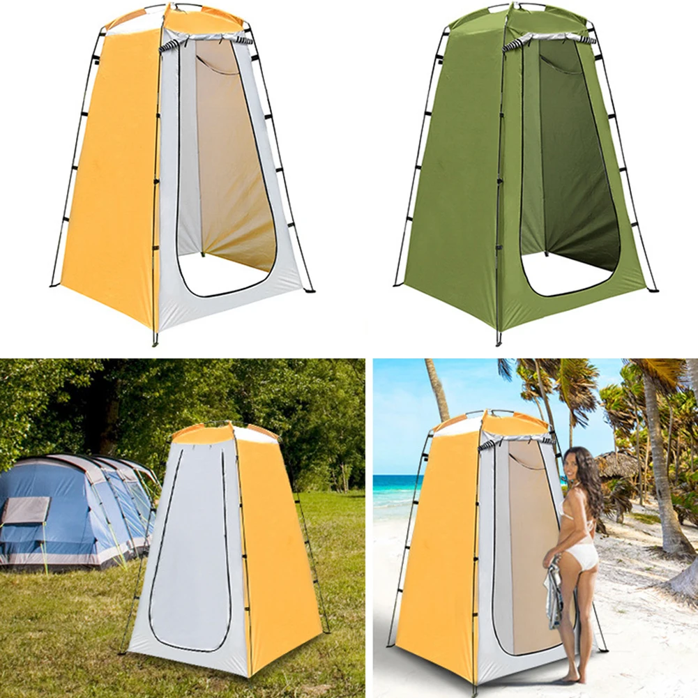 

Portable Outdoor Shower Tent, Silver Coated Cloth Material, Provides Sun and Rain Protection, Ideal for Camping and Beach