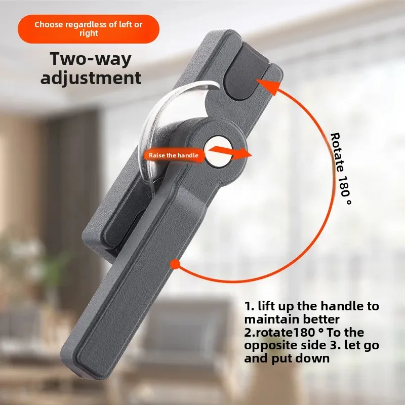 보험 초승달 잠금 장치 양방향 조정 가능한 왼쪽 및 오른쪽 푸시 풀 플라스틱 강철 도어 및 창 도난 방지 잠금 장치