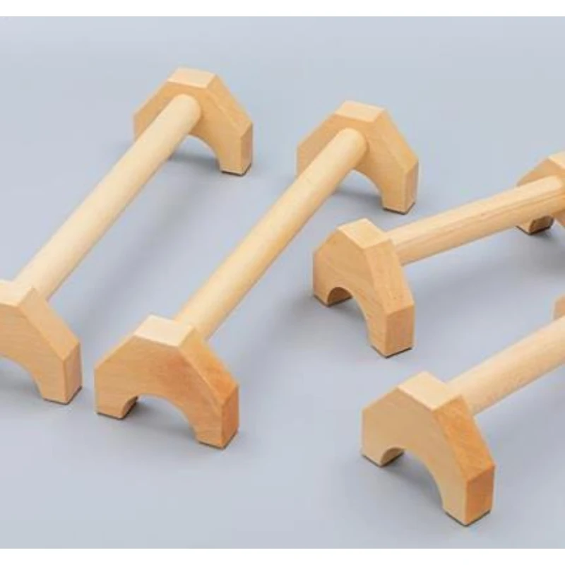 Solid Wood Inverted Push-Up Stands, Portable Fitness Support for Street Workout Single & Parallel Bar Training，Body Building