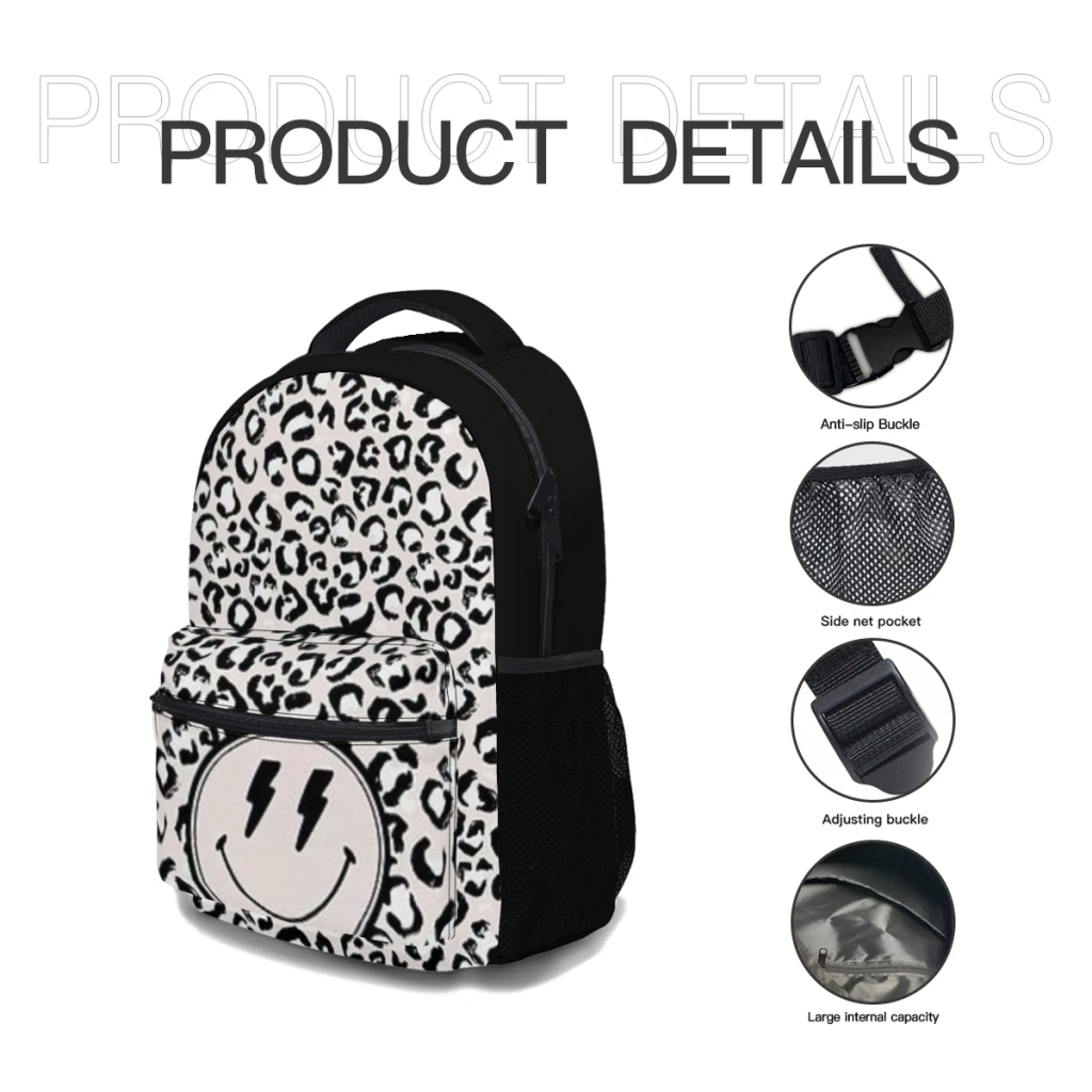 Preppy School Supplies Aesthetic Backpack Bag Large Capacity Trendy Book Bag Multi-pockets Adjustable 17inch