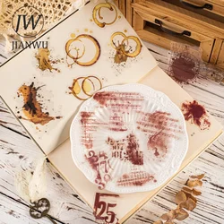 JIANWU Splash Impression Series Vintage Smudge Landscaping Material Collage PET Sticker Creative DIY Journal Stationery