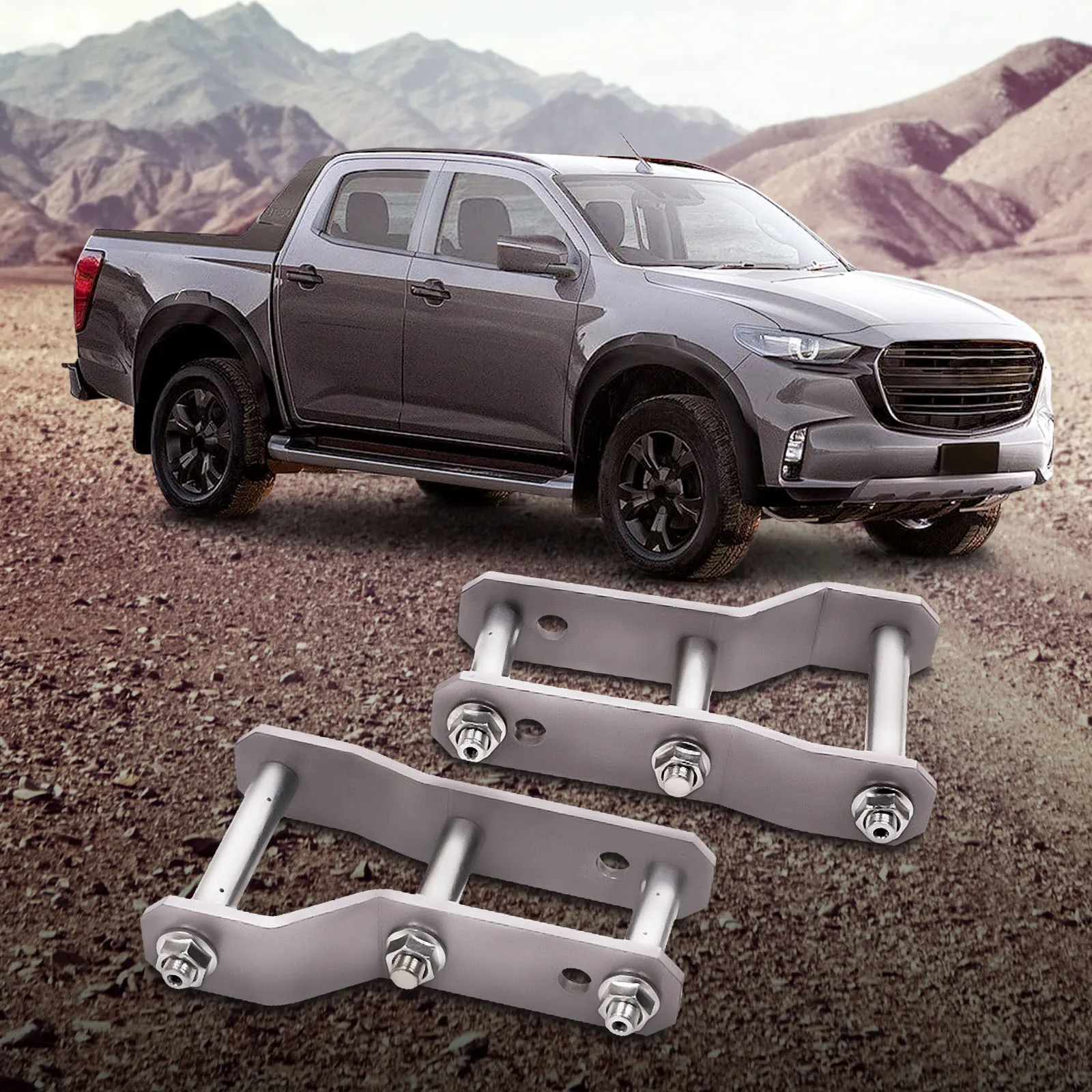 

2" Rear Extended Lift Up Greasable Shackles 45-48mm For Ford Ranger PX BT50 2011 for Mazda BT50 2 Inch 45-48 mm