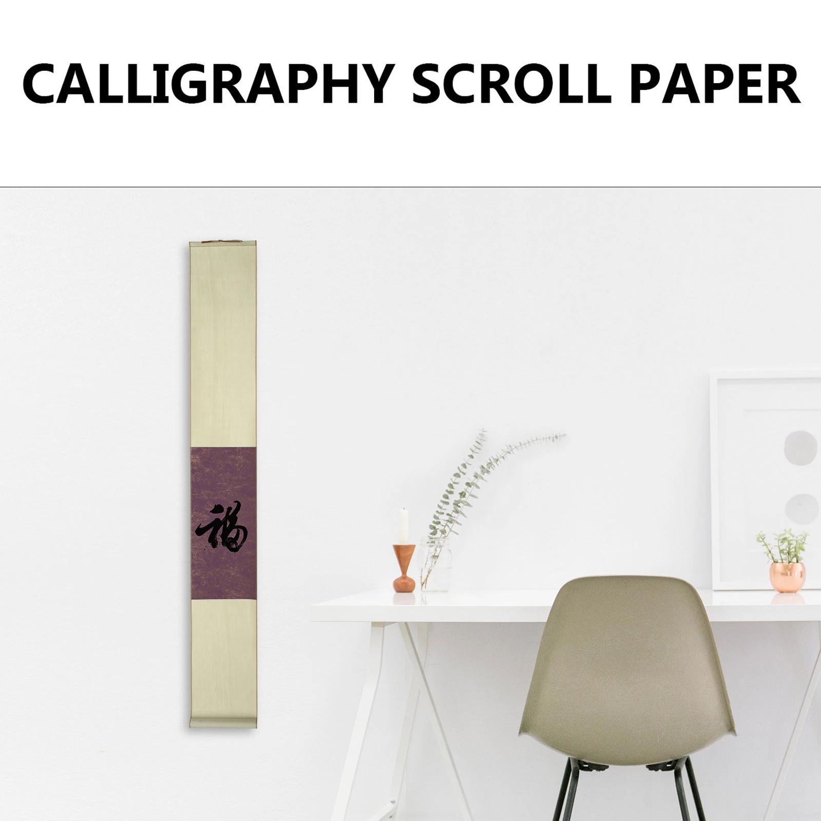 Calligraphy Rice Paper Hanging Shaft Blank Scroll Chinese Wall Mounting Scroll Perfect for Painting Writing Durability Long