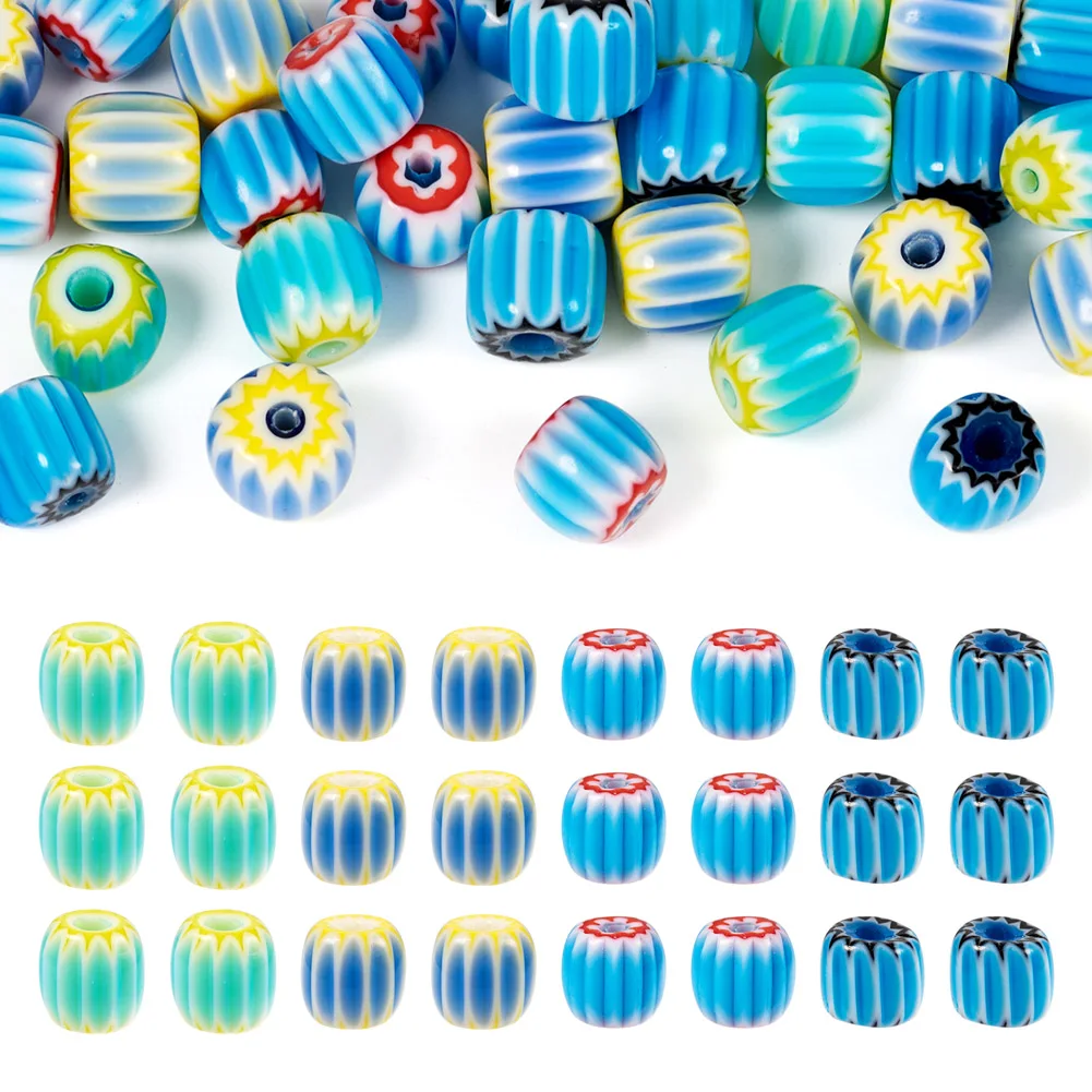 40Pcs Vintage Nepalese Lampwork Beads Ethnic Style Pattern Glass Loose Spacer Bead for DIY Craft Bracelet Earring Jewelry Making