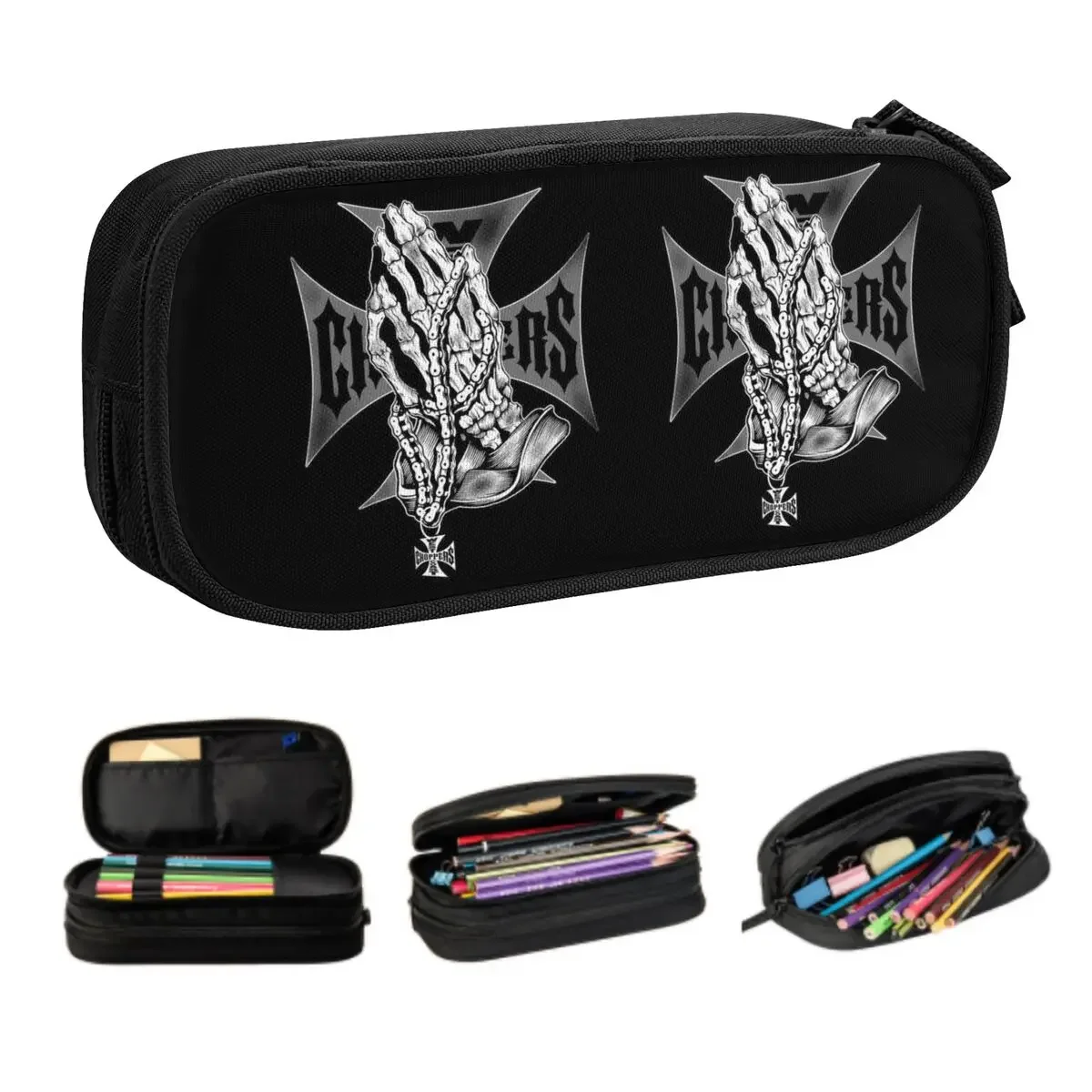 

West Coast Cross Choppers Pencil Case for Boy Girl Large Storage Pen Bag Box Stationery