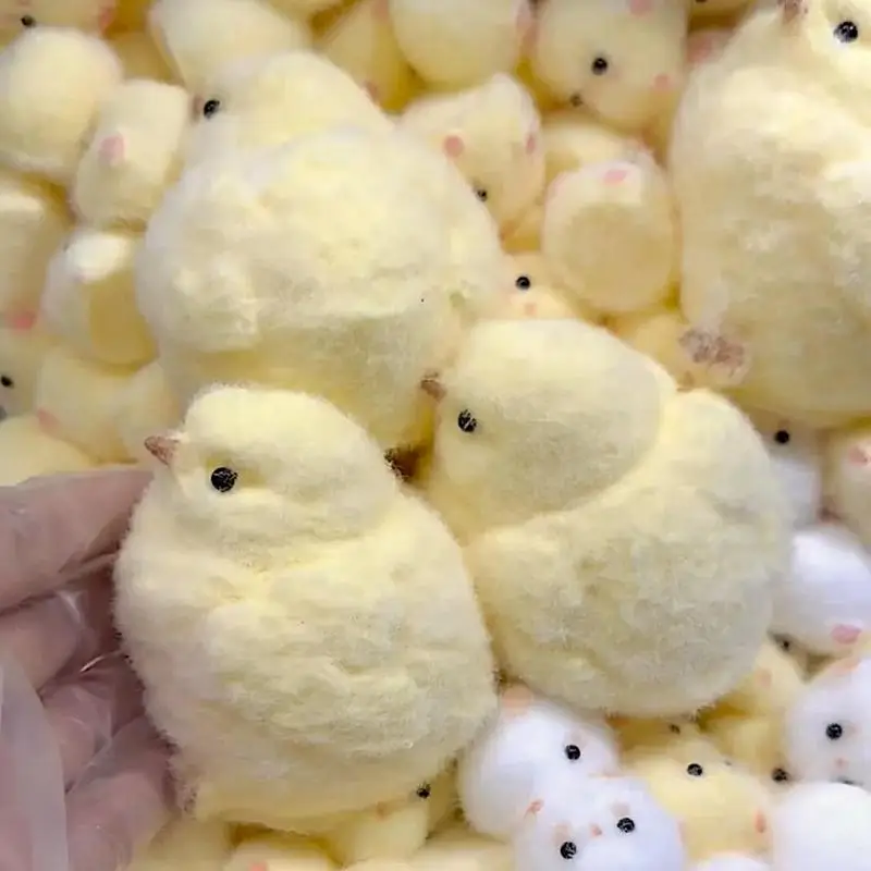 Gros poulet jaune fait à la main en peluche Silicone Squishys jouets de pincement mignon poule poussins Taba jouet à presser floue libération main Stress