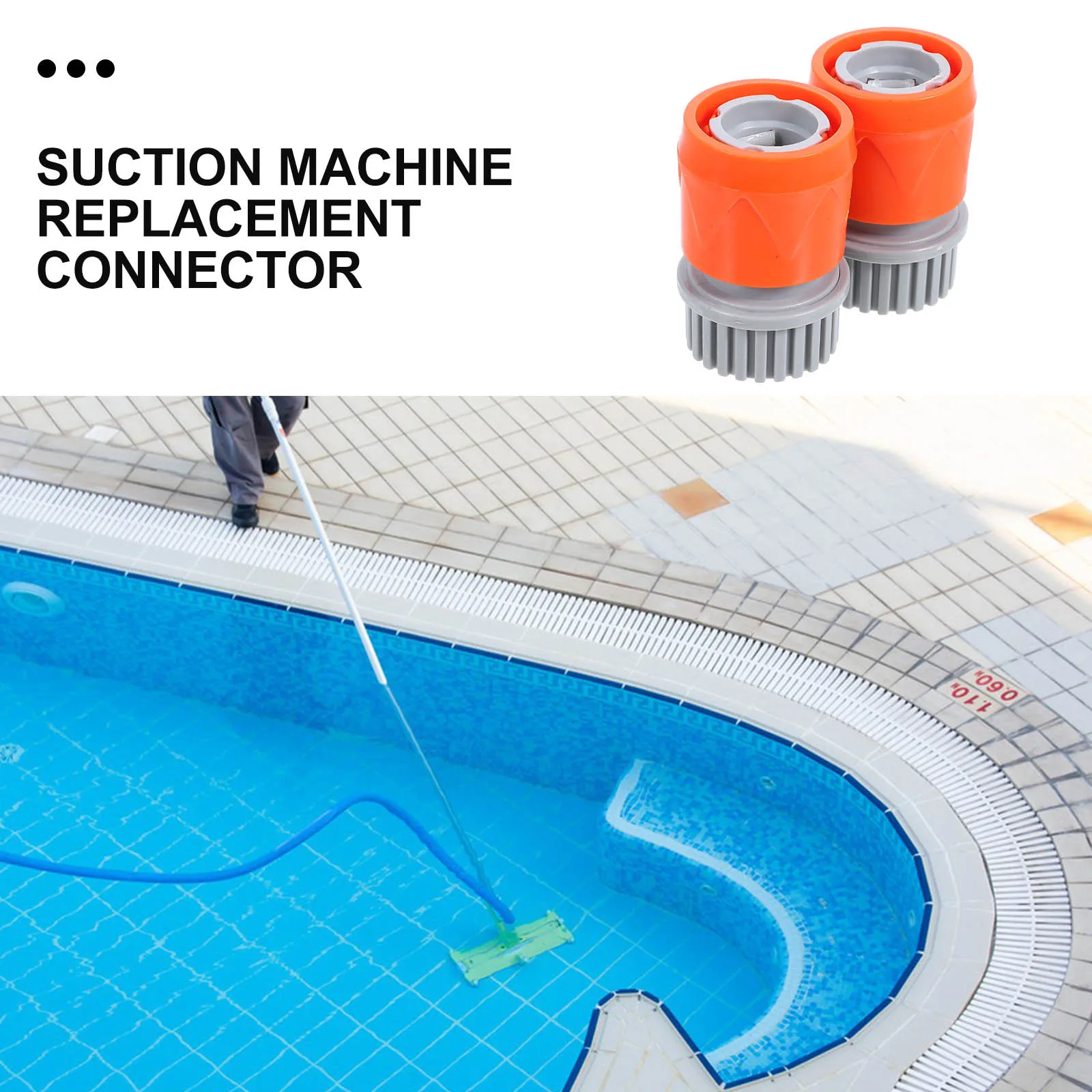 

2Pcs Pool Vacuum Hose Connector Durable Reusable Quick Connect Fittings for Underwater Cleaner Portable Adapter
