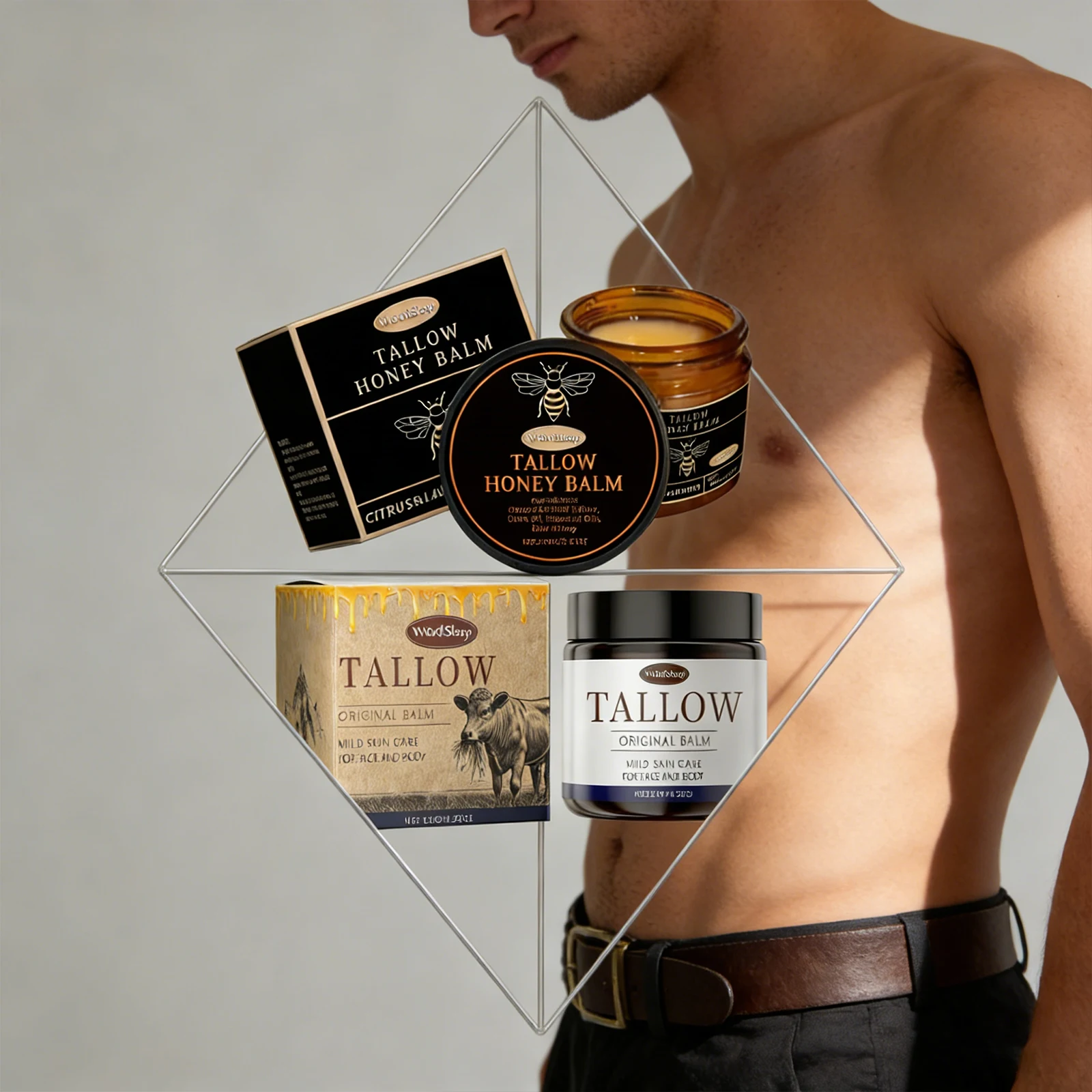 120g Multi Purpose Tallow Honey Balm Deep Moisturizing Nourishing for Extremely Dry Skin Face Hand Body Care Soothe Damaged Skin