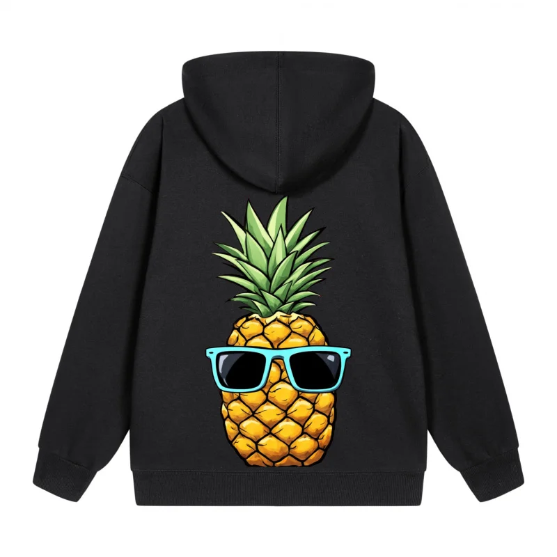 Men's Zip-Up Hoodie Pineapple With Sunglasses On Hoodie 2025 New Style Casual Couples’ Style Couples’ Style