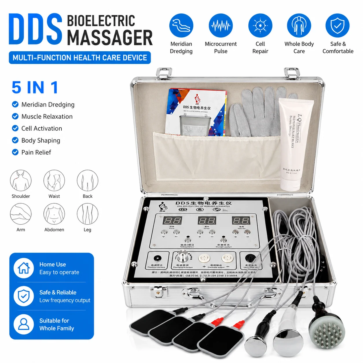 Bioelectric Electrotherapy Regulation Meridian Dredging Physiotherapy Whole Body Detoxification DDS Pulse Bioelectric Massager