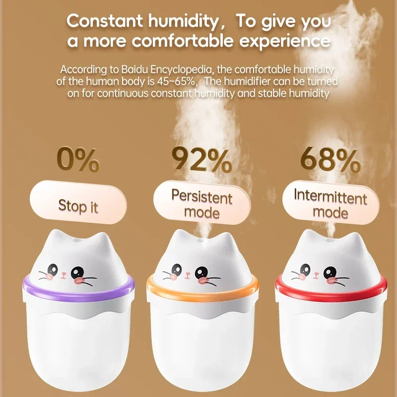 Cute Pet Humidifier Desktop Home Mini Spray Hydrator Atmosphere Night Light Office Creative Portable Cold Fog For Travel Bedroom