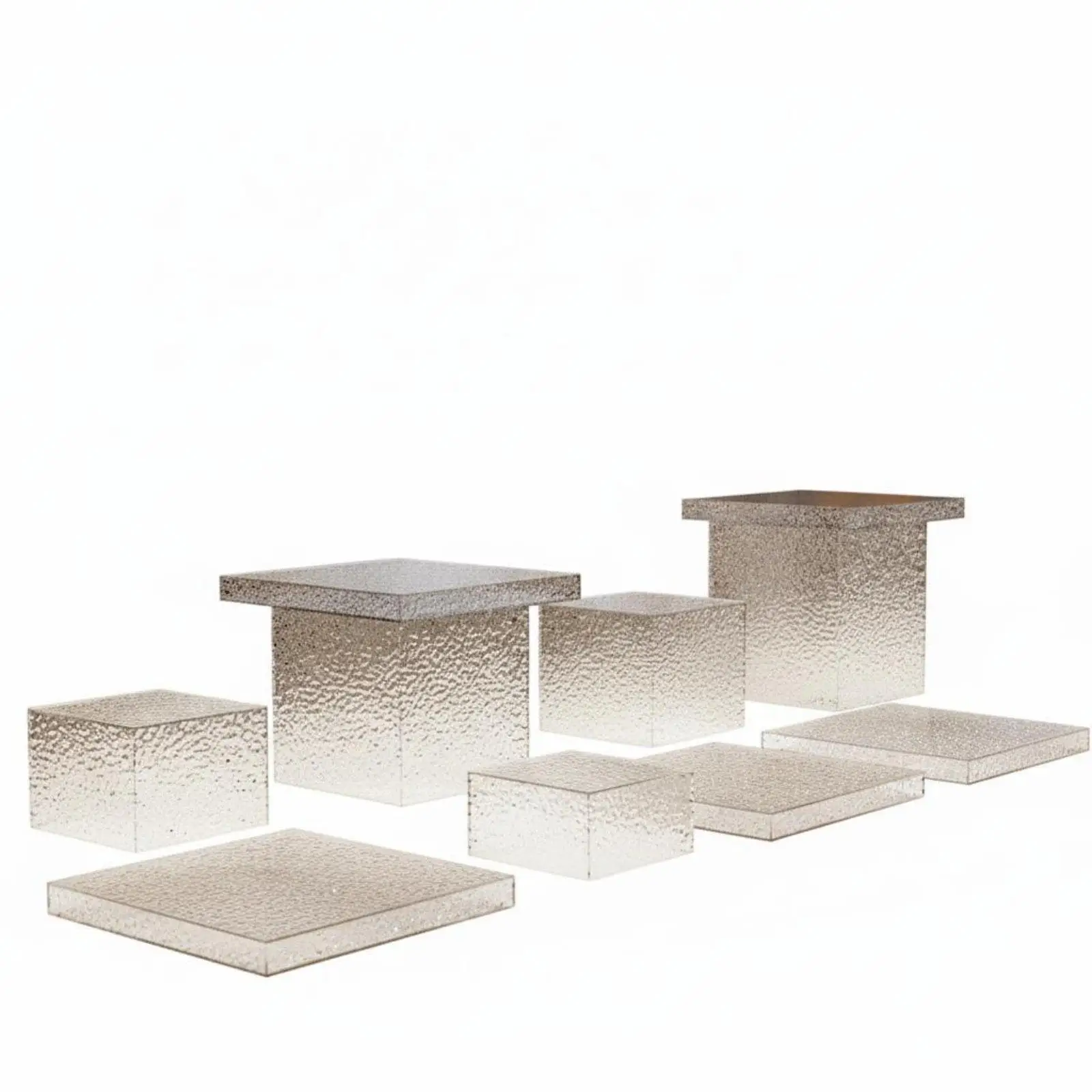 10 Pieces Acrylic Buffet Display Stand Light Elegant Design Buffet Display Stands Versatile Multi-Use Acrylic Food Riser Set for