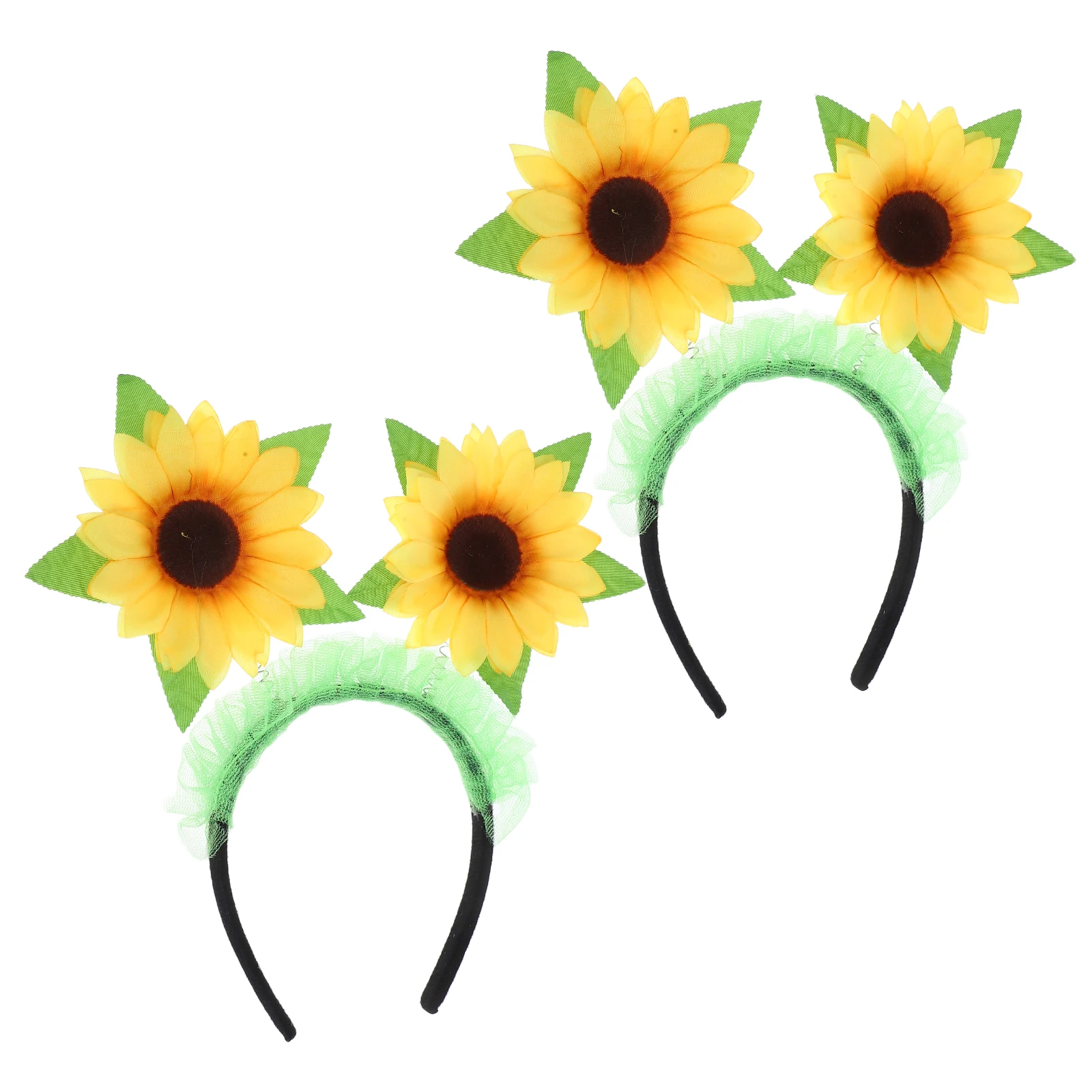 

2pcs Cute Sunflower Bopper Headband Party Costume Hair Accessory Spring Mechanism Lightweight Comfortable for Travel Photography