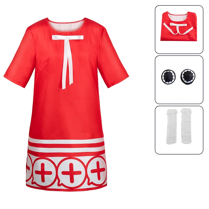 Anime SPY X FAMILY Anya Forger Cosplay Costume red Dress Uniform women Girls Pink Wig Stockings Comic Con Party Role Play Outfit view 2