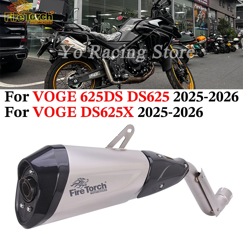 

Motorcycle Exhaust System Escape Middle Link Pipie With Muffler Moto DB Killer Slip On For VOGE 625DS DS625 DS625X 2025 2026