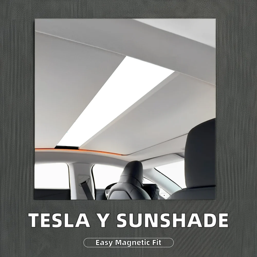 2025 Electric Powered Te Model Y New Juniper Sunshade PVC Voice Control Retractable Sunroof with Heat UV Protection