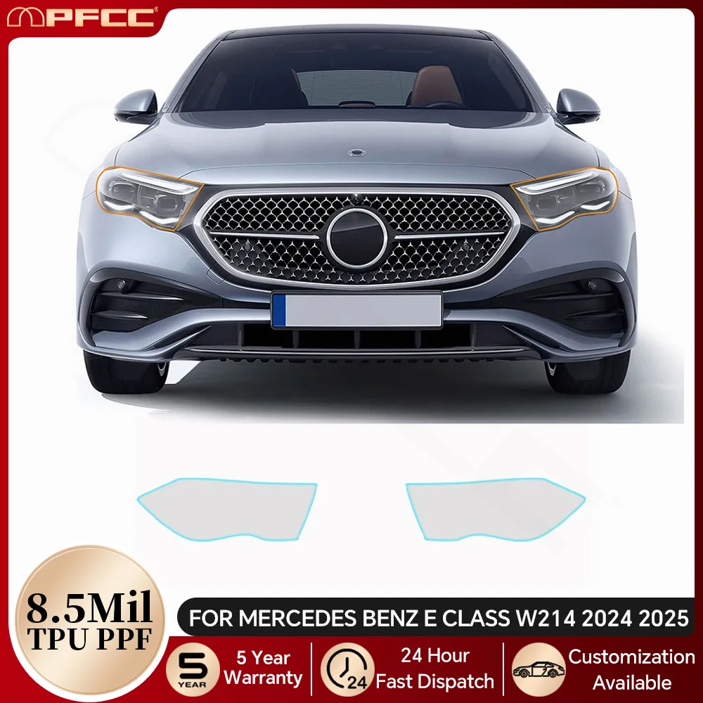 

For Mercedes Benz E Class W214 2024 2025 Headlight Rearview Taillight B Pillars TPU Protection Film Pre-cut PPF Bra Anti-scratch