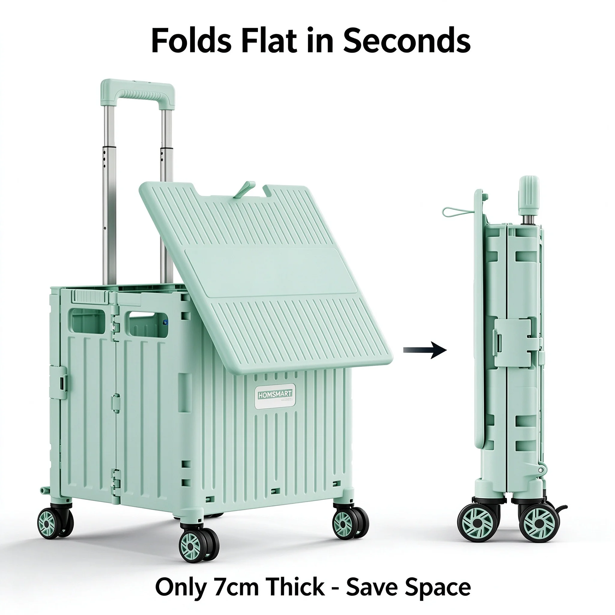 Portable Folding Shopping Cart with Universal Wheels Compact Grocery Trolley for Supermarket And Camping Easy to Handle Small Ca