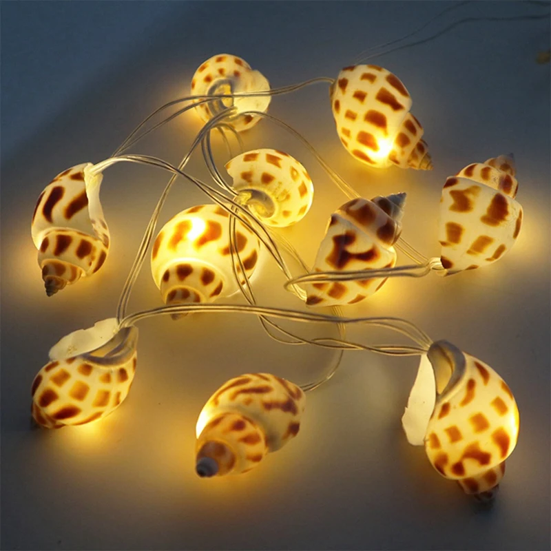 Luci a stringa a tema spiaggia, conchiglie e conici a LED, luci Decorative, luci natalizie e luci d'atmosfera