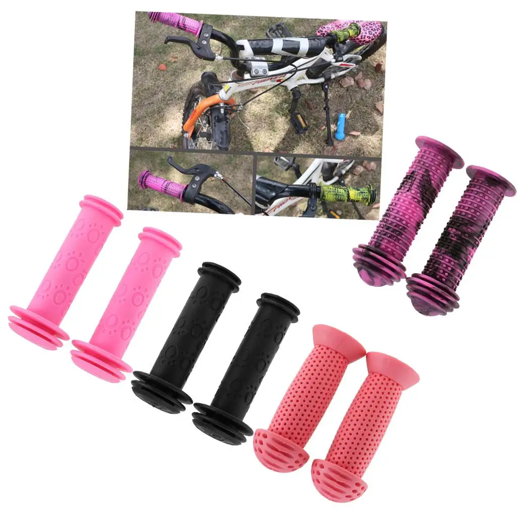 1 Pair Durable Handlebar Grip Non-Slip Rubber Bike Handle Bar Protector Covers Parts for Kids Childs 20mm