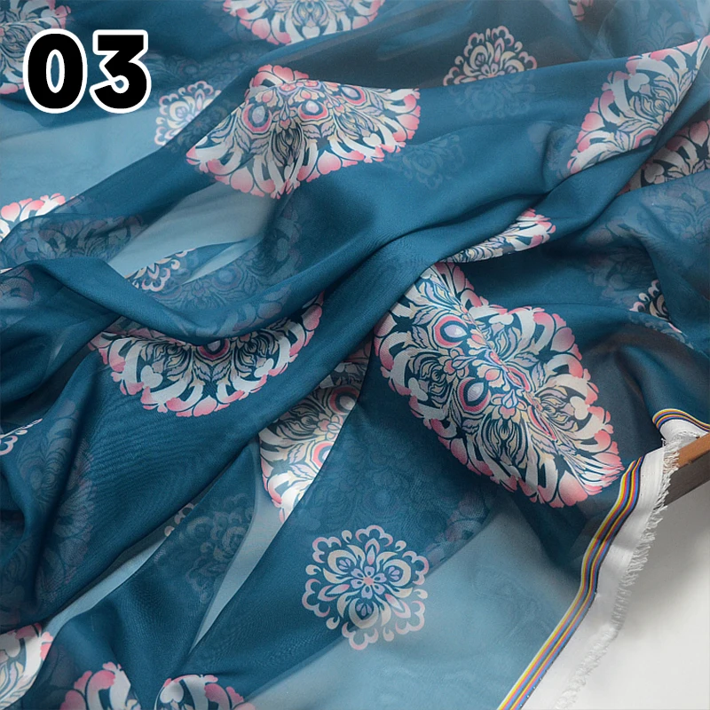 50x145cm Tuanhua Printed Fabrics Polyester Clothing the Great Tang Dynasty Style Fabric for DIY Sewing Hanfu Dress Fabric