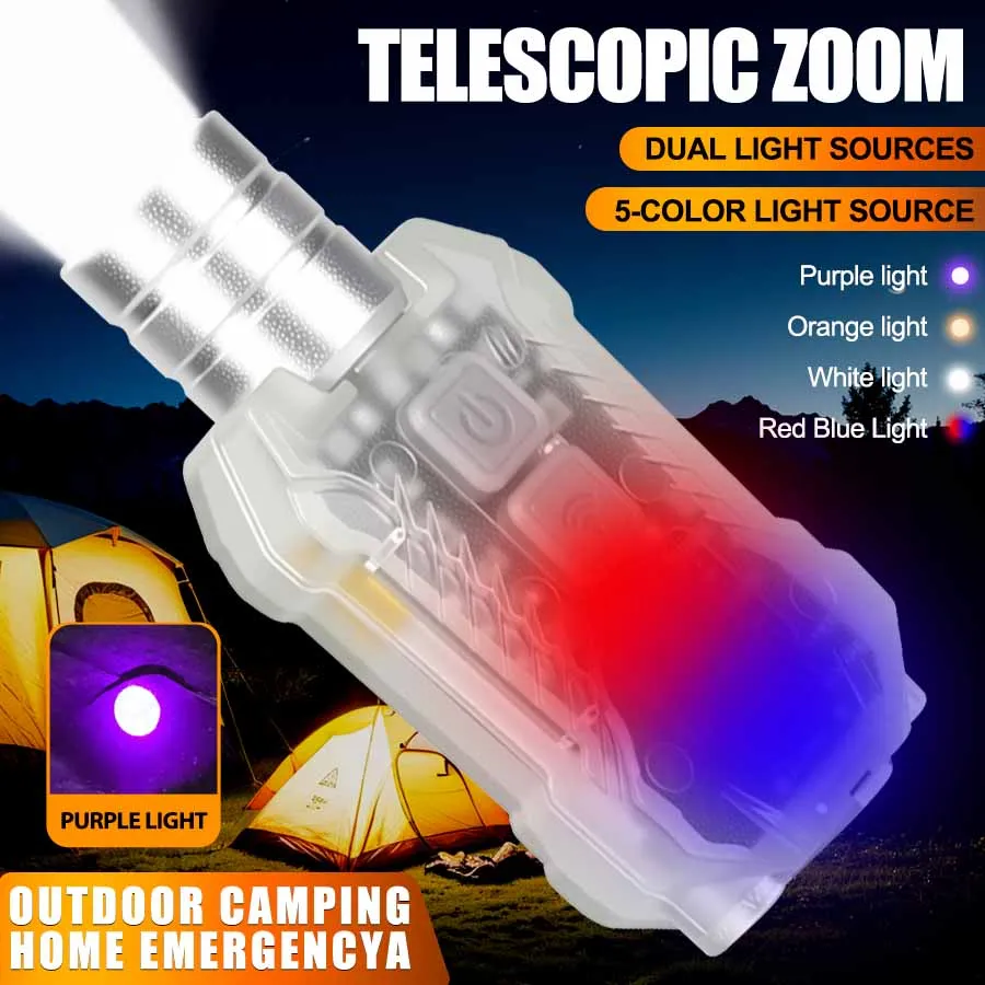 Super Bright Powerful Pocket Torch Light Rechargeable LED Multifunctional Lantern Magnetic COB LED EDC Mini Hat Clip Flashlight