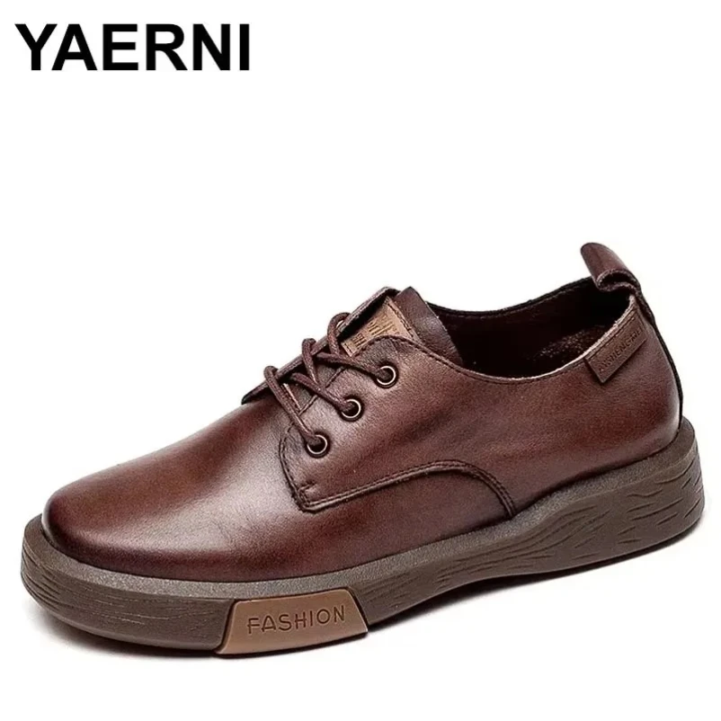 

2025 женские кроссовки в стиле ретро из натуральной кожи, повседневная женская обувь на плоской подошве со шнуровкой, модная дышащая удобная женская обувь на плоской подошве