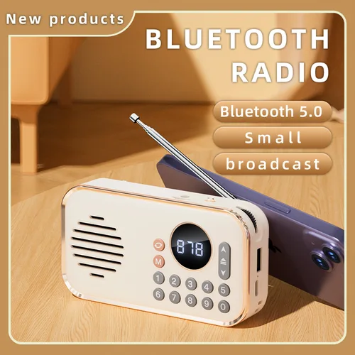 Imagen 2 del producto Altavoz Bluetooth estéreo inalámbrico con función de Radio multibanda soporte de sonido HIFI BT U disco tarjeta TF Mini portátil Supergraves