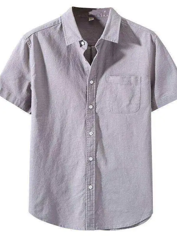 

Casual Cotton Linen Men's Shirt Summer Thin Loose Short Sleeve Fashionable Hipster Cotton Linen Top Warm Fleece Lined Square ...