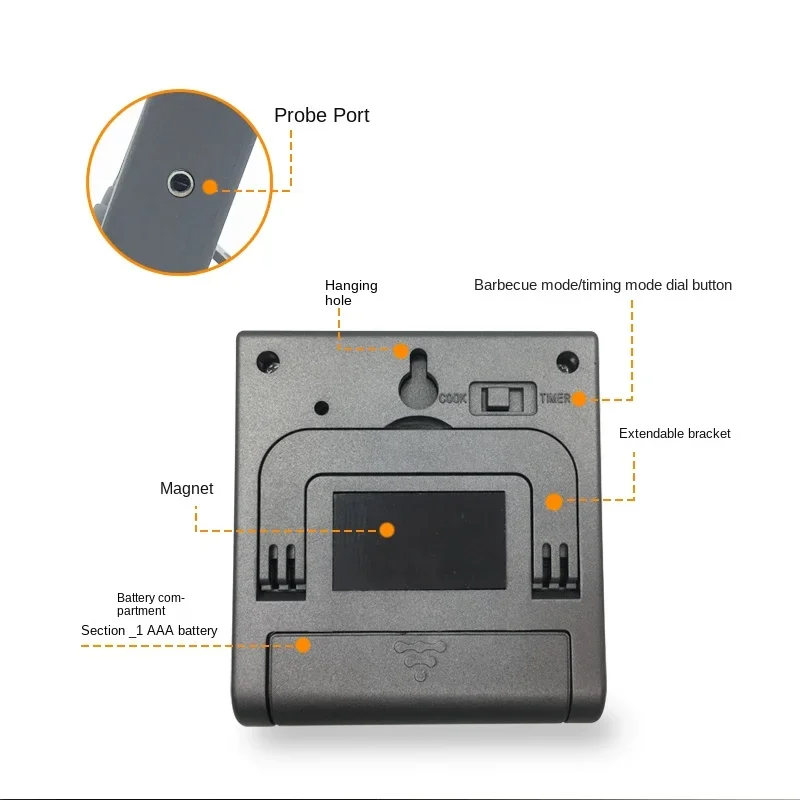 Tp700 Digital Remote Wireless Food Kitchen Oven Thermometer Probe For BBQ Grill Oven Meat Timer Temperature Manually Set