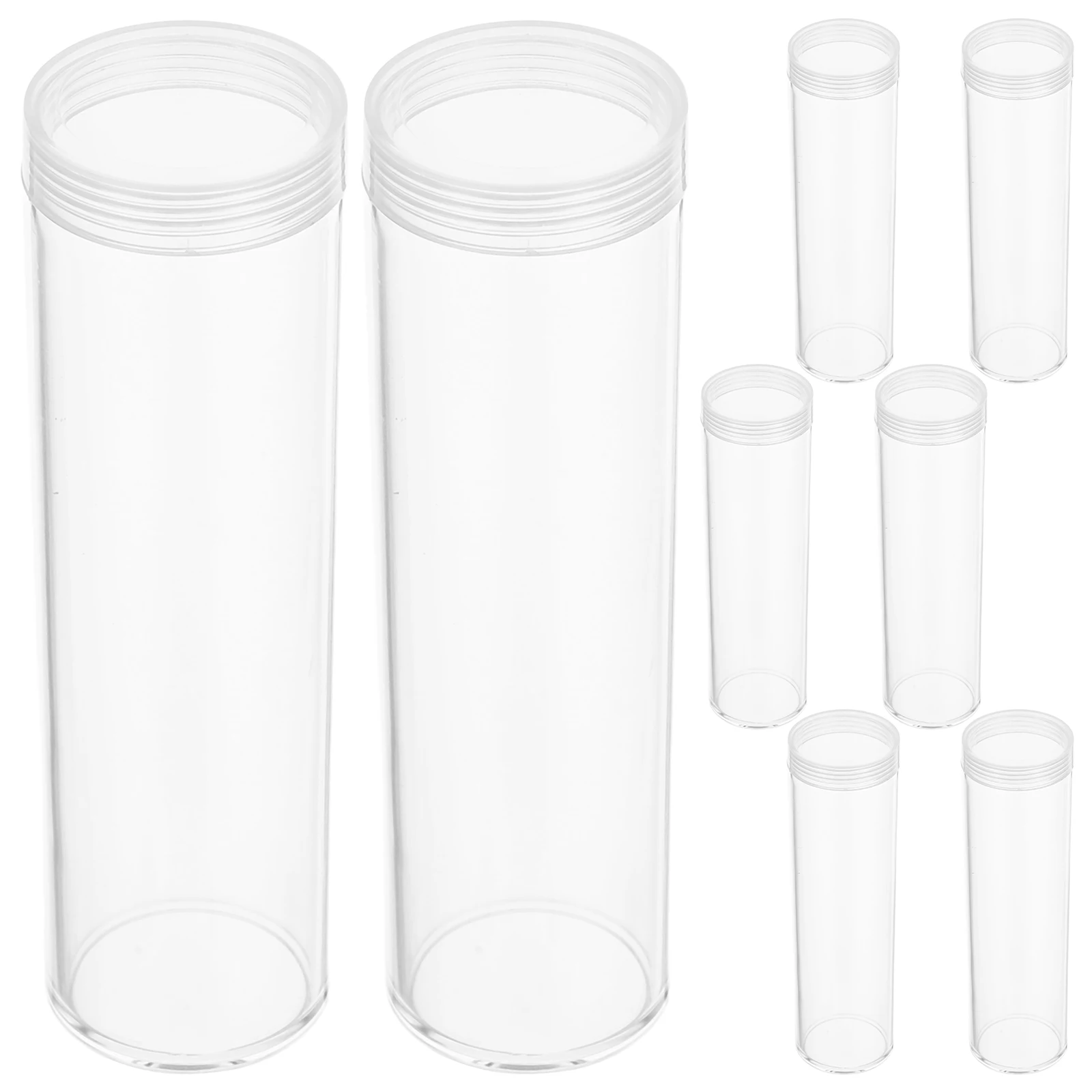 8Pcs Transparent Coin Holder Tubes Precision Fit Sturdy Build Ideal for Coin Enthusiasts Collection Storage and Display Solution