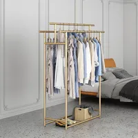 Industrial Clothing Rack Hall Hallway Wall Hanger Gold Shelf Shoe Furniture Extension Pants Large Couple Wardrobe Standing Coat