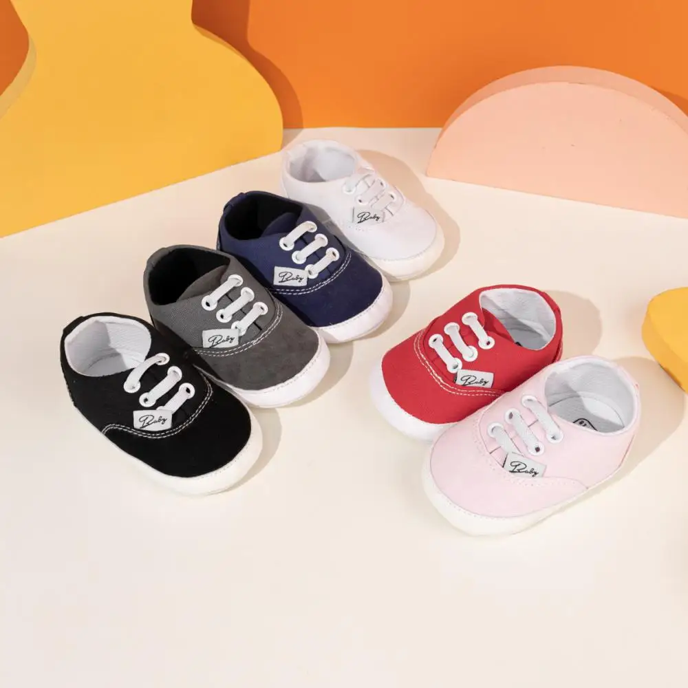 

Classic Colorful Baby Walking Shoes Four Seasons Baby Boys Girls Casual Shoes Soft Anti-Slip Sneakers Lace-Up Over Mouth