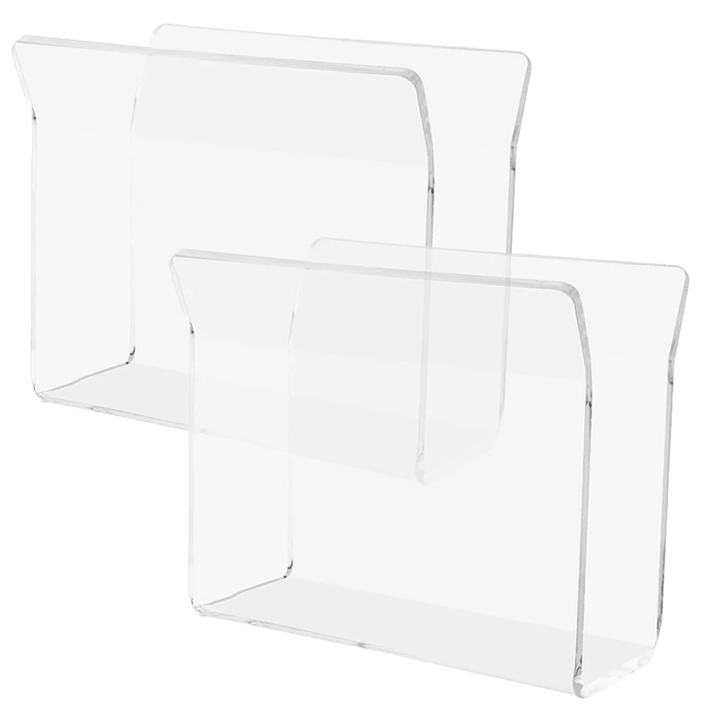 

2pcs Acrylic Napkin Holder Clear Desktop Stand For Kitchen Dining Table Home Cafe Hotel Tissue Storage Rack Vertical Napkin