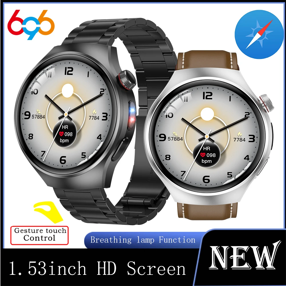

Sedentary Reminder Blue Tooth Call Smartwatch SOS Breathing Light Gesture Touch Control Sports Heart Rate Compass Smart Watch